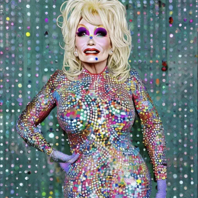 Dolly Parton in the style of Damien Hirst     25